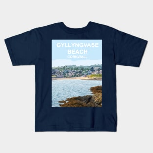 Gyllyngvase Falmouth Cornwall. Cornish gift. Travel poster Kids T-Shirt
